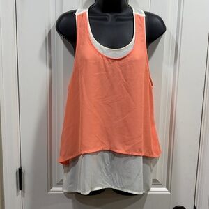 Ya Los Angeles high/low tank top with cute zipper embellishment on back